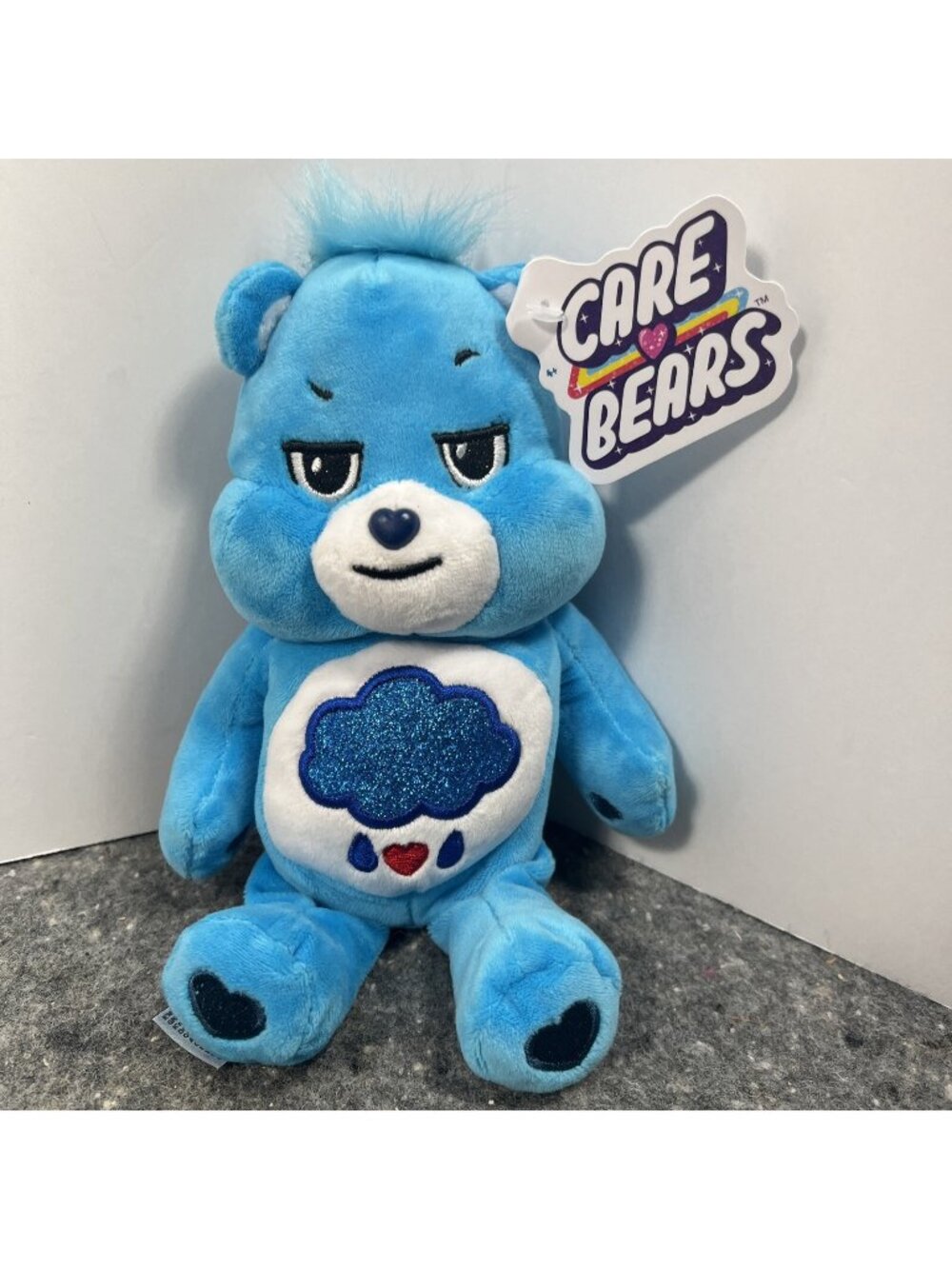 Care Bears 9 Bean Plush (Glitter Belly) Grumpy Bear Soft Huggable 9" NWT